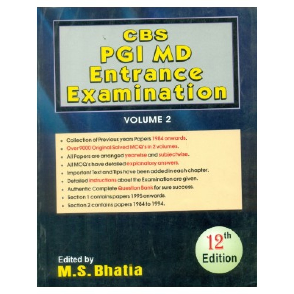 CBS PGI MD Entrance Examination, 12e Vol. 2